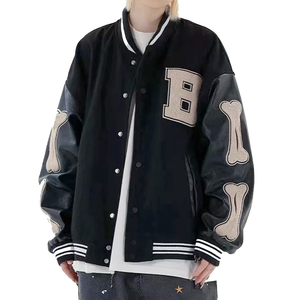 2025 hivers Logo personnalisé Chenille Patch Letterman Baseball hommes vestes décontracté lettrage varsité vestes pour hommes - Product Image 3