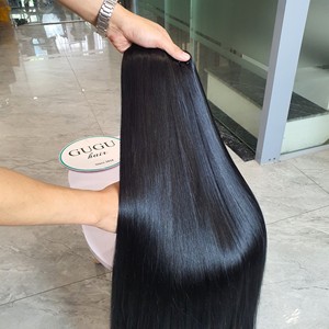 Vietnamese SUPER DOUBLE DRAWN MACHINE WEFT JET BLACK <b>COLOR</b> <b>Hair</b> <b>Extensions</b> Raw Virgin <b>Hair</b> Stock WEAVE <b>Hair</b> - Product Image 3