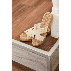 Open Toe Woven Straw for Slippers Custom Logo Breathable PVC Lining EVA Beige Hotel-Printed Shoes for Beach Spring Winter Use - Product Image 2