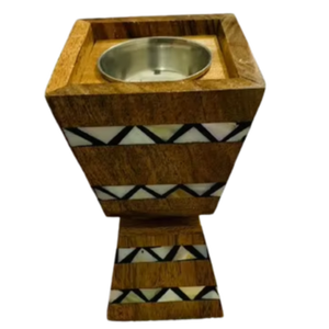 Conception de vadrouille traditionnelle en bois de manguier Mubakhir brûleur de Bakhoor fabriqué en Inde/brûleur d'encens pour un usage religieux - Product Image 1