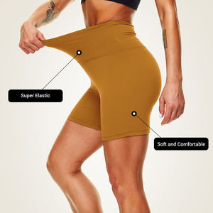 Pantalones cortos de entrenamiento con forro de tiro alto para mujer LOGOTIPO personalizado Gimnasio Deportes Ejercicio Personalizado Casual Sólido Costura Técnica Adultos Invierno - Product Image 6