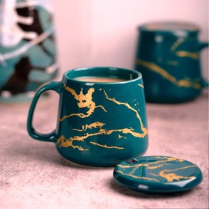 Green Ceramic Coffee Mug Hot Selling product Printed Handmade Ceramic mug Coffee <b>Cups</b> - Product Image 3