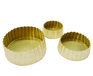 Bol courbe en aluminium plaqué or Texture Design fantaisie Bol de vaisselle bon marché en gros pour la maison Bol de service pour hôtel et restaurant - Product Image 1