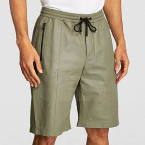 Shorts en cuir pour hommes, style tendance, prix compétitif, vente chaude, style personnalisé, taille élastique, mi-longueur, imperméable, décontracté - Product Image 2