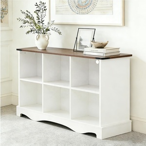 Mueble para TV <span class=keywords><strong>de</strong></span> Madera Blanca Estilo Rústico con 6 Espacios <span class=keywords><strong>de</strong></span> Almacenamiento, Mesa Consola Resistente, <span class=keywords><strong>Centro</strong></span> <span class=keywords><strong>de</strong></span> Audio para TV <span class=keywords><strong>de</strong></span> 47 Pulgadas, Gabinete <span class=keywords><strong>de</strong></span> Almacenamiento - Product Image 2