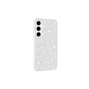 Étui de luxe en cuir et TPU acrylique avec design en strass diamant pour Samsung Galaxy S24 Plus, coque blanche brillante - Product Image 1
