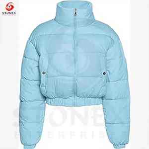 Chaqueta Corta Acolchada de Punto para Mujer, Alta Calidad, 2023, Relleno 100% Algodón, Impermeable y Cortavientos - Product Image 2