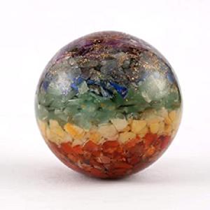 Haute qualité 7 Chakra sculpté à la main en cristal naturel Agate Orgone sphère pierre semi-précieuse pour mascotte Feng Shui - Product Image 4