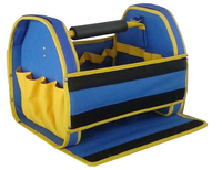 Boîte à outils en tissu polyester de marque CRUIZE, personnalisable OEM, de qualité industrielle, avec poignée en PVC jaune et bleu, outils à main