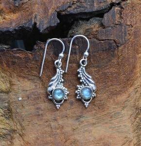 Boucles d'oreilles en argent sterling avec labradorite, bijoux en pierres précieuses faits à la main, cadeau élégant pour femmes - Product Image 2
