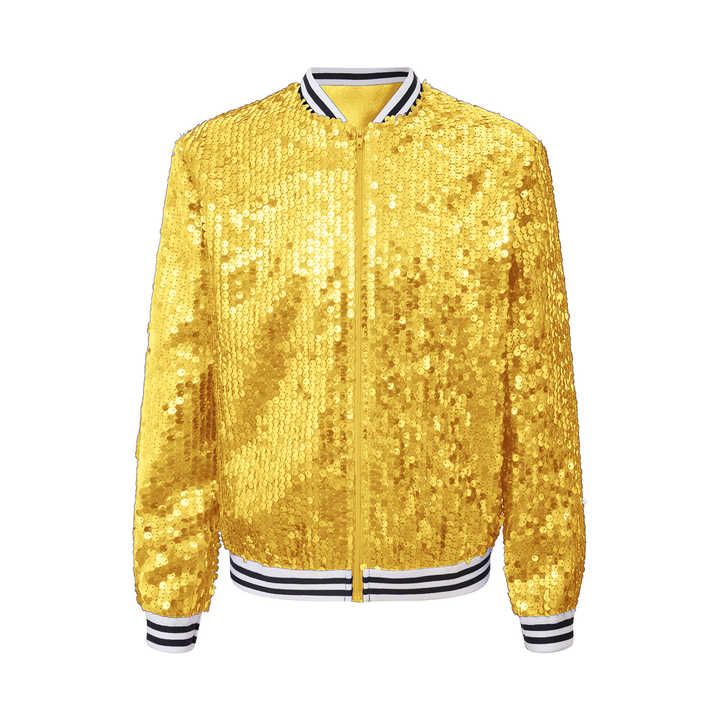 Women's Rainbow Sequin Jackets Colourful Glitter Blazer Sparkly Tops Shiny Club Wear Sparkle Suit Coat Bomber Jacket Dancing