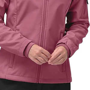 Veste à capuche zippée décontractée pour femme, respirante, imperméable, matelassée, avec logo, légère, en polaire, softshell, vêtements d'extérieur tendance, service OEM - Product Image 4