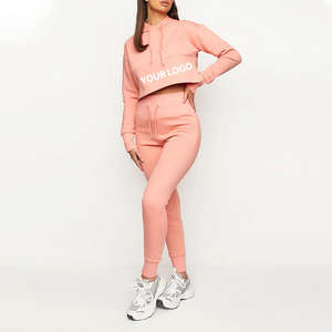 ชุดเซ็ตเสื้อฮู้ดและกางเกงวอร์มแฟชั่นคุณภาพสูงสำหรับฤดูใบไม้ร่วง แบบมีซับใน ดีไซน์เก๋ 2 ชิ้น ชุดจ็อกเกอร์สำหรับผู้หญิง แบรนด์ดีไซเนอร์ - Product Image 3