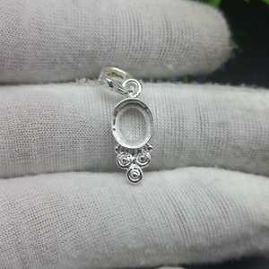 Solid 925 Sterling Silver 7x9mm Blank Bezel Setting Collet Pendant For Women Good For <b>Resin</b> & Ashes Work Breastmilk Jewelry - Product Image 2