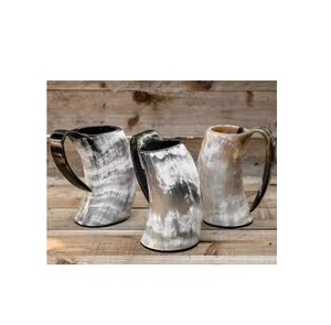 Fabricant et fournisseur de mugs en corne de buffle à boire, 600 ml, mug en corne de bonne qualité, fait à la main, poli, mug en corne de buffle - Product Image 1
