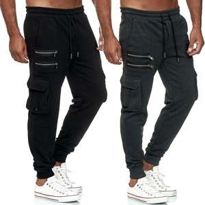 กางเกงจ็อกเกอร์คาร์โก้ผู้ชายขายส่ง ผ้าฝ้ายผสมโพลีเอสเตอร์ ทรงปกติ สีกากีแบบกำหนดเอง ผ้าแคนวาส ระบายอากาศ น้ำหนักเบา โรงงาน OEM - Product Image 1