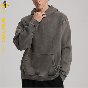 เสื้อสเวตเตอร์สวมหัวมีฮู้ดสำหรับผู้ชายผ้าขนแกะป้องกันการเกิดคราบแห้งเร็วระบายอากาศได้ดีปักลาย - Product Image 3