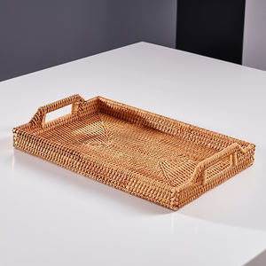 ถาดเสิร์ฟเป็นมิตรกับสิ่งแวดล้อมฐานไม้ไผ่ธรรมชาติแฮนด์เมดเวียดนามหวายทนทานสำหรับการตกแต่งภายในโรงแรมและคาเฟ่-SS2044 - Product Image 3