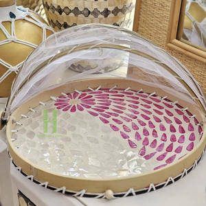 Venta al por mayor de lujo de la madre de la perla incrustaciones redondas manteles individuales centros de mesa decoraciones OEM DISEÑO DE Vietnam - Product Image 3