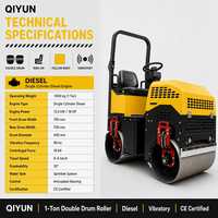 Compacteur routier vibrant à double tambour QIYUN, moteur diesel, certifié CE