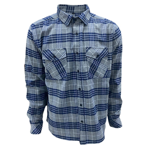 Camisa de franela de manga larga de mezcla de poliéster/algodón de primera calidad para hombre, etiqueta sólida personalizada de talla grande, secado rápido, ecológica - Product Image 1