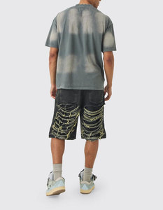 T-shirts pour hommes Vente en gros Personnalisé Qualité Exportation Dernière Conception Surdimensionné Col étendu Eau de Javel Soleil - Product Image 5