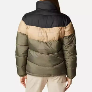 New Arrival Women Winter Solid <b>Zipper</b> Breathable Puffer Jacket Long Sleeve Front Logo Low Price Made in Pakistan - Product Image 4