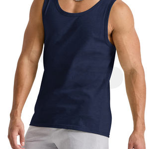 Camiseta sin mangas informal sin mangas con logotipo personalizado para hombre, chaleco de gimnasio transpirable de secado rápido, ropa de fitness muscular de talla grande al por mayor - Product Image 6