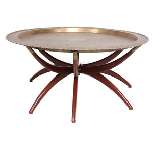 โต๊ะกาแฟโลหะงานแฮนด์เมด ดีไซน์เก๋ ตกแต่งบ้าน ห้องนั่งเล่น โต๊ะกาแฟอะลูมิเนียมลายตอก - Product Image 4