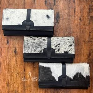 Nuevas carteras de piel de vaca auténtica hechas a mano para mujer, cartera delgada, triple, superventas, carteras de mano occidentales de cuero - Product Image 1