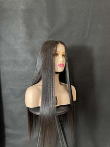 ผมแท้ธรรมชาติอินเดียแบบหยักศก 24 นิ้ว คุณภาพสูง พรีเมียม เวอร์จิ้น ต่อผมแบบเครื่องเย็บสองชั้น สีดำ แบบเส้นเดียว - Product Image 3