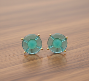 Boucles d'oreilles clous pour femmes en argent sterling 925, faites à la main, avec pierre hydrochrome, design tendance, cadeau de fiançailles, de fête ou d'anniversaire, sans nickel - Product Image 4