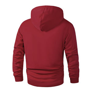 Sweat à capuche solide pour hommes coupe régulière 100% coton brossé écologique épaules tombantes mode urbaine saison d'automne - Product Image 5