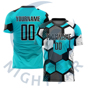 Camisetas de Fútbol Personalizadas con Sublimación Completa, 100% Poliéster, Ligeras, Cuello en V, Manga Corta, Secado Rápido y Transpirables - Product Image 6