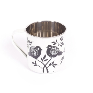 Tasses en acier inoxydable 304 peintes à la main blanches personnalisées Design moderne Isolation thermique écologique pour la maison Hôtel Cuisine - Product Image 1