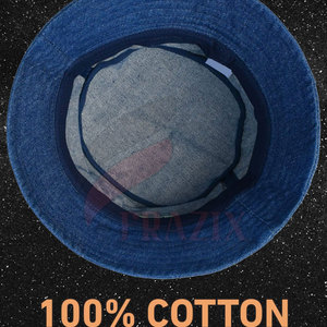 หมวกบักเก็ตผ้าฝ้ายสำหรับกลางแจ้งหมวกทรงถังสั่งทำได้สไตล์ไม่เหมือนใคร - Product Image 3