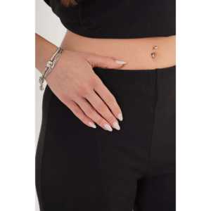 กางเกงขายาวผู้หญิง เอวยางยืด เนื้อผ้านุ่ม สีดำ ขายส่ง - Product Image 2