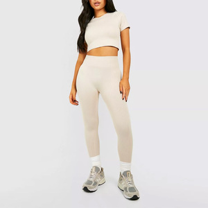 Leggings Deportivos de Cintura Alta para Mujer, Largos hasta el Tobillo, de Spandex/Poliéster, con Logotipo Personalizable, Leggings de Yoga para Verano - Product Image 1