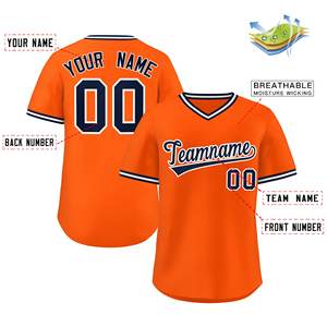 Col en V Style Jersey Baseball Chemises Personnalisé Accepté Broderie Uniforme Jeunesse Cousu Logo Nom de l'équipe Baseball Jersey Dernier - Product Image 2