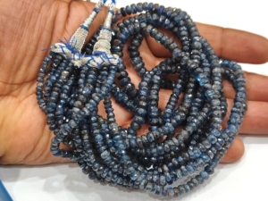 Perles facettées rondes en saphir bleu naturel de Birmanie de haute qualité, non traitées, 4-6 mm, brins de 8 pouces, bijou d'exception pour la fabrication de bijoux - Product Image 3