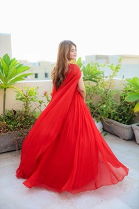 ชุดเดรสยาวแบบ Anarkali Lehenga Choli ผ้าชีฟอง สไตล์คลาสสิกหรูหรา สำหรับผู้หญิง ใส่ไปงานปาร์ตี้ ระบายความชื้นได้ดี - Product Image 2