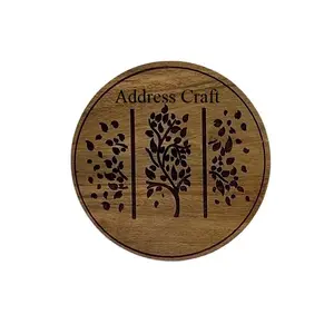 Sous-verre en bois gravé pour tasses, tasses, accessoires de décoration de table, sous-verres en bois de style unique, tapis et coussinets de table, au prix de gros - Product Image 1