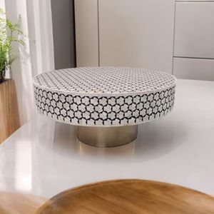 Venta caliente moderna mesa de centro con incrustaciones de hueso redondo con Base dorada para uso en la sala de estar de apartamento de Hotel de lujo - Product Image 2