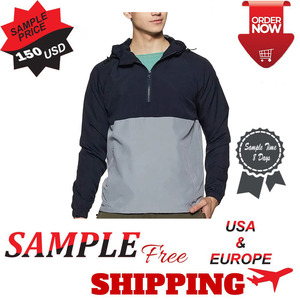 Chaqueta cortavientos de lana para hombre personalizada 2024 con capucha cortavientos de primavera para exteriores del fabricante - Product Image 5