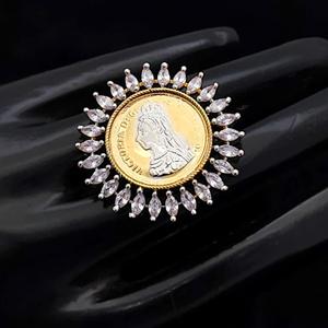 Designer Trendy Best Quality Gold White Finish Stylish <b>Adjustable</b> <b>Ring</b> For Function And Party Wedding Wear Collection For Women - Product Image 1