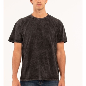 Camiseta de lavado ácido de gran tamaño 2024 para hombre, diseño de logotipo personalizado, Camiseta de algodón de peso pesado de talla grande Vintage, patrón estampado - Product Image 2