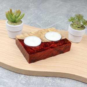 Portavelas de Madera y Resina Hecho a Mano, Decorativo y Artístico para Decoración de Hogar de Lujo - Product Image 4