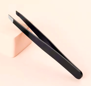 ANAAIF Premium 1,2mm pinzas de punto de cejas de acero inoxidable logotipo privado personalizado colores negro amarillo para depilación de cejas - Product Image 2