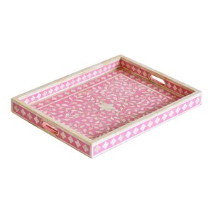 Bone Inlay Customised Serving Indian Handmade Tray in Various <b>Colours</b> BEST SELLING BONE INLAY SERVING TRAY NEW BONE INLAY - Product Image 1