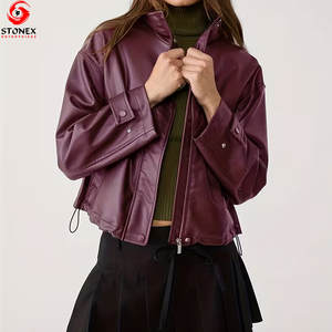 แจ็คเก็ตหนังผู้หญิงคุณภาพสูงสำหรับฤดูหนาว ระบายอากาศ กันน้ำ กันลม MOQ ต่ำ สินค้ามาใหม่ - Product Image 1